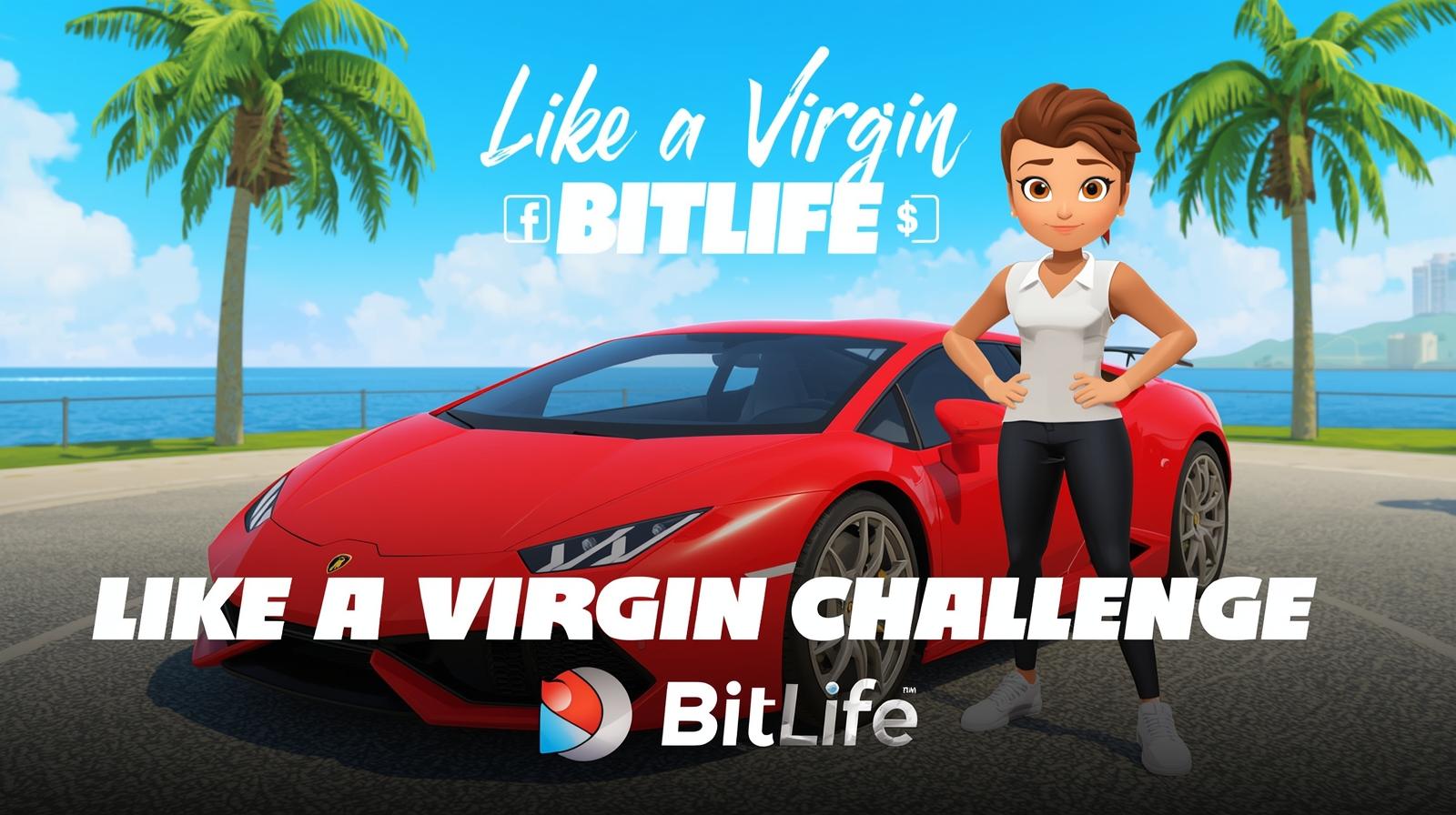 Like a Virgin Challenge in BitLife – Complete Guide 1 BitLife character with red Lamborghini in Florida setting.